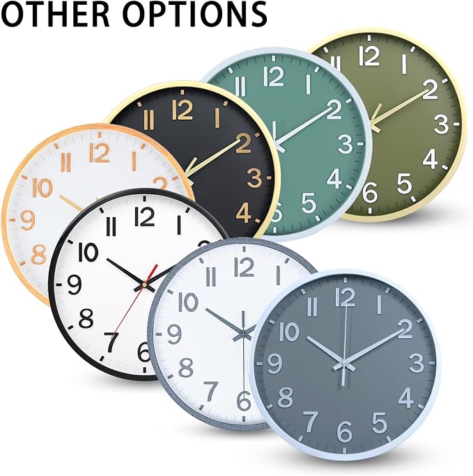 Wall Clocks Battery Operated 10 inch Modern Wall Clock, Silent Non Ticking Wall - Image 6