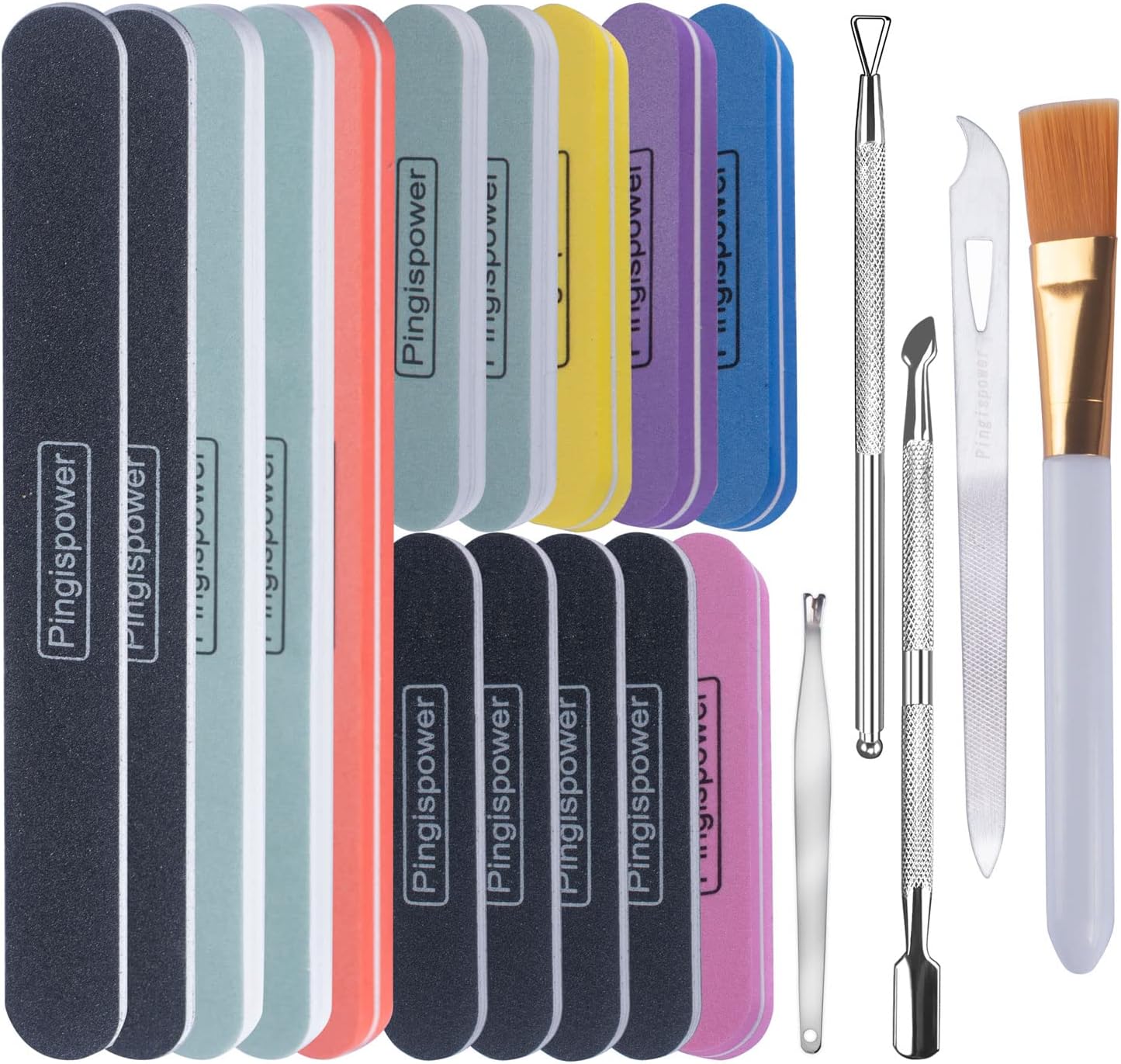 Nail Files and Buffers, 20PCS Professional Emery Board Nail File for Natural & Acrylic Nails, Reusable & Washable 100/180 & 600/3000 Grit Nail Buffer Block for Women Home and Salon