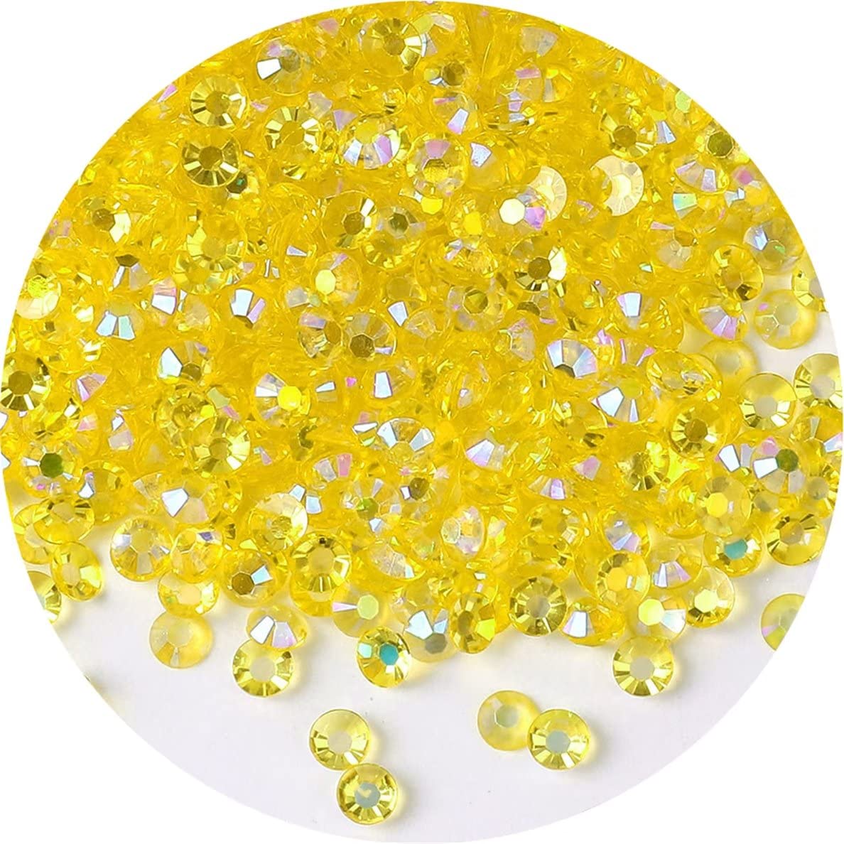 2250 Pcs SS16 4mm AB Flatback Rhinestones for Nails Art Crafts Transparent Glitter Round Gems Crystals DIY Clothes Shoes(Clear Citrine AB)