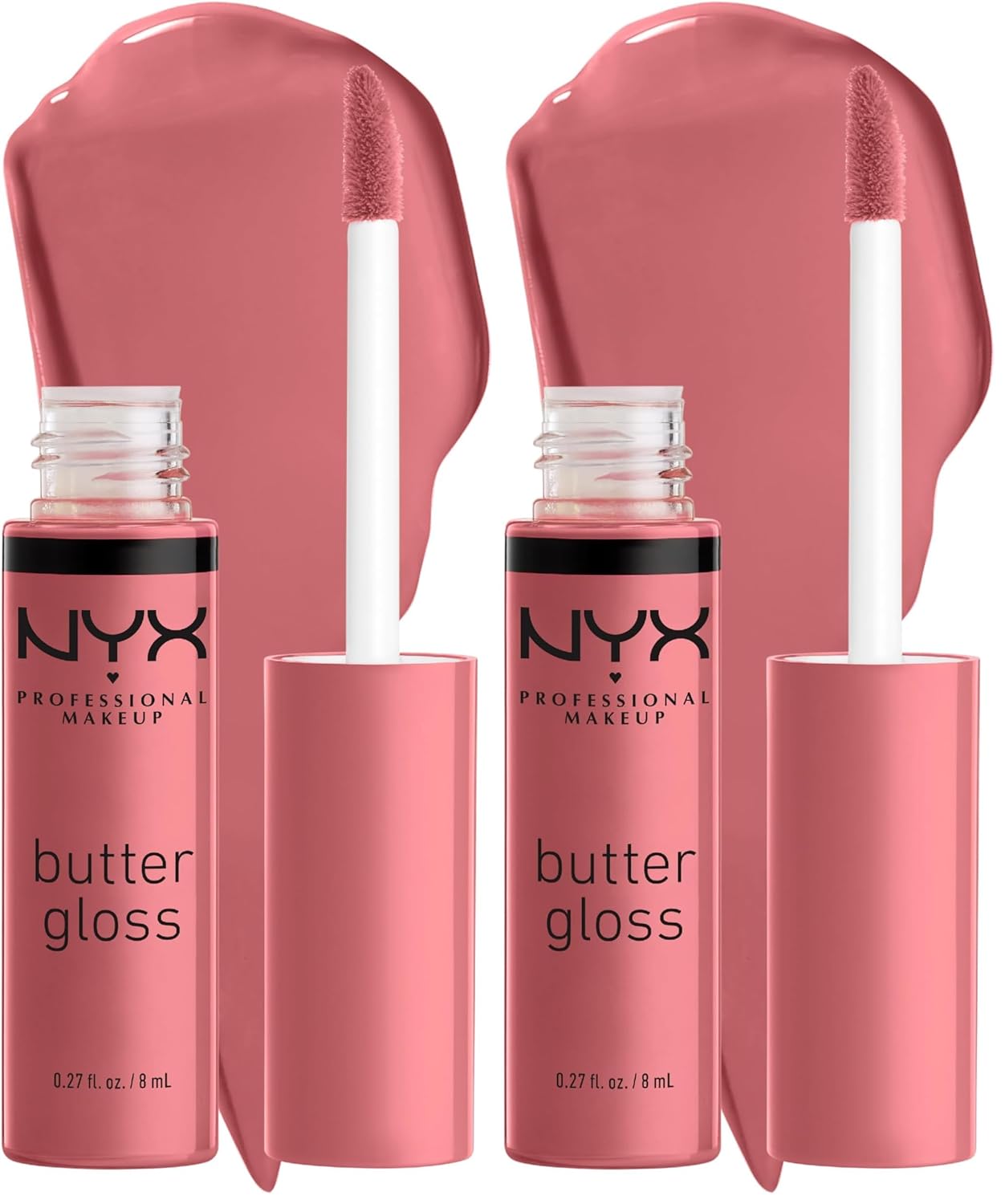 NYX PROFESSIONAL MAKEUP Butter Gloss, Non-Sticky Lip Gloss - Tiramisu (Brown) (Pack of 2)