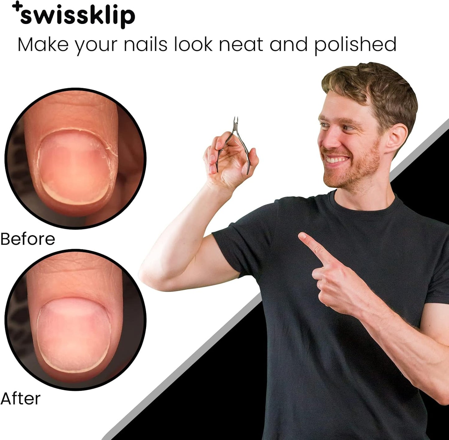 Swissklip Cuticle Trimmer, Cuticle Remover, White Elephant gifts, Cuticle Nippers, Cutter, Nail Nipper used along with Cuticle Pusher Tool, Nail Cuticle Trimmer