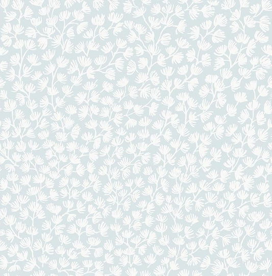 NuWallpaper x Society Social Sea Fern Blue Mist Peel and Stick Wallpaper by NuWallpaper
