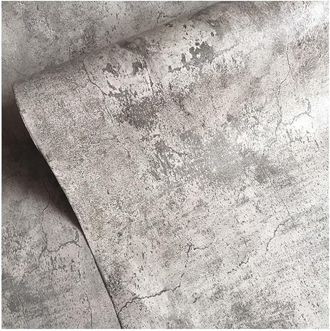 BAYYA Concrete Wallpaper Peel and Stick Grey/Brown/Beige Cement Contact Paper - Image 2
