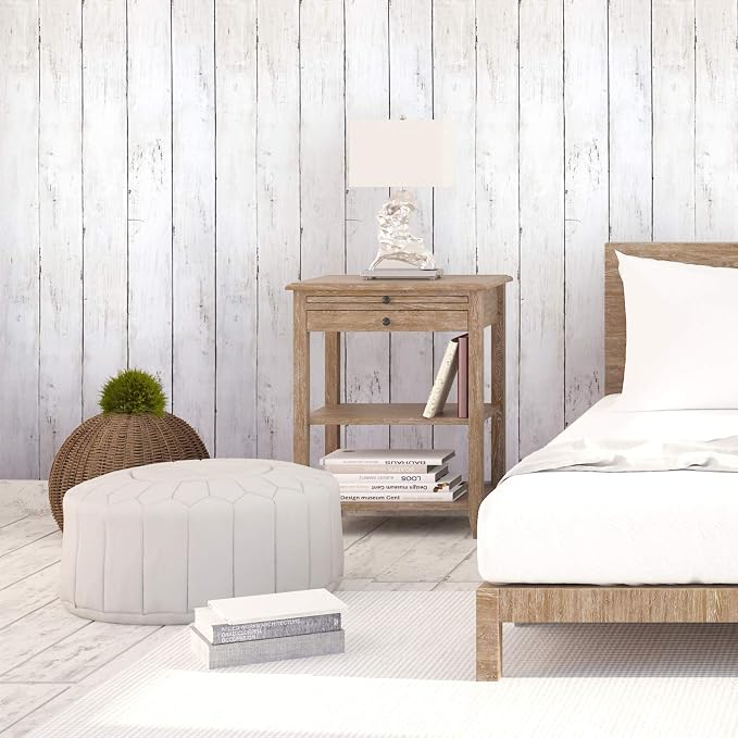 CiCiwind White Wood Peel and Stick Wallpaper 197”x17.7” Removable Self Adhesive - Image 6