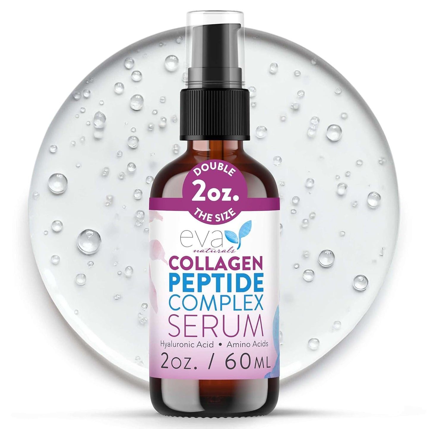 Collagen Peptide Serum for Face – Anti Aging Facial Treatment with Peptides & Hyaluronic Acid – Gentle Formula for Sensitive Skin, Microneedling Pen, Derma Roller, Skin Firming & Hydrating (2 Oz)