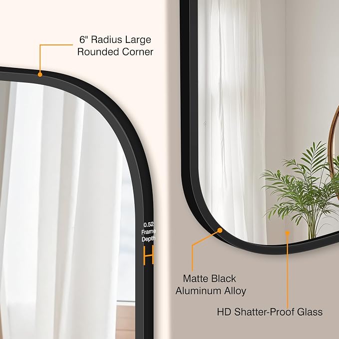 Bathroom Mirror for Wall, Large Bathroom Vanity Mirror for Over Sink 30 x 60 - Image 3