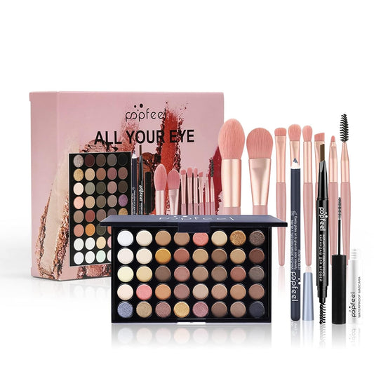 Makeup Kit All-in-one Girls Makeup Gift Set for Women Full Starter Cosmetics Kit, Include Eye Brushes Set, Eyeshadow Palette, Eyebrow Pencil, Mascara, Eyeliner Pencil