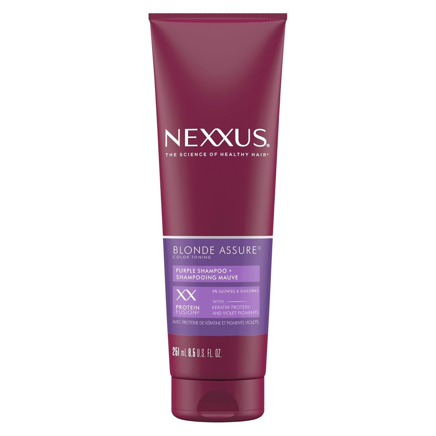Nexxus Blonde Assure Purple Shampoo, For Blonde Hair Color Care Shampoo, Keratin Protein 8.5 oz