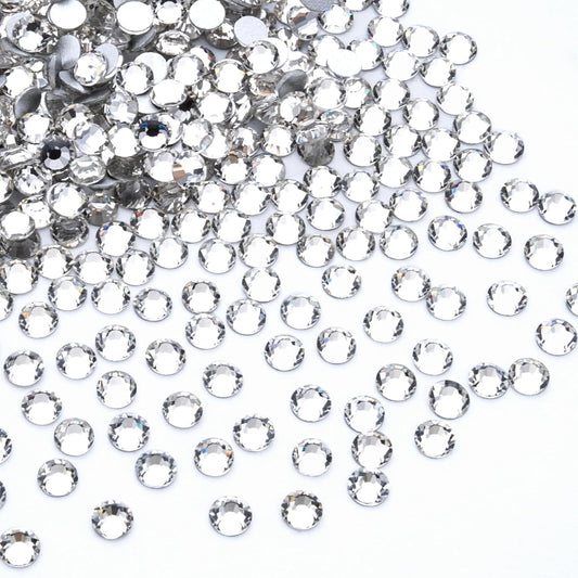 288Pcs White Crystal Rhinestones,Glass Flatback Diamonds for Nail Face Makeup Art Crafts Clothes Glitter Decoration -(SS34,7.0mm,White)
