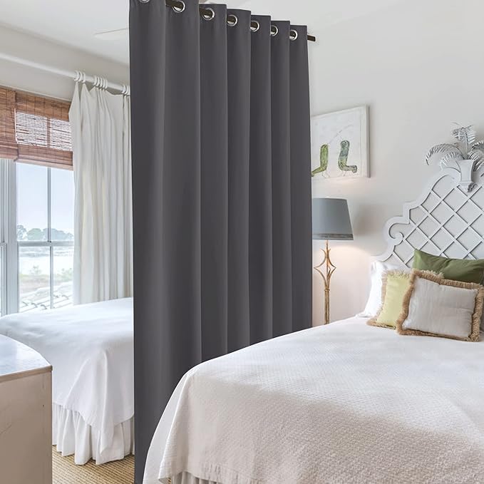 RYB HOME Blackout Room Divider Curtains Privacy Loft Screen Adjustable Ceiling - Image 4