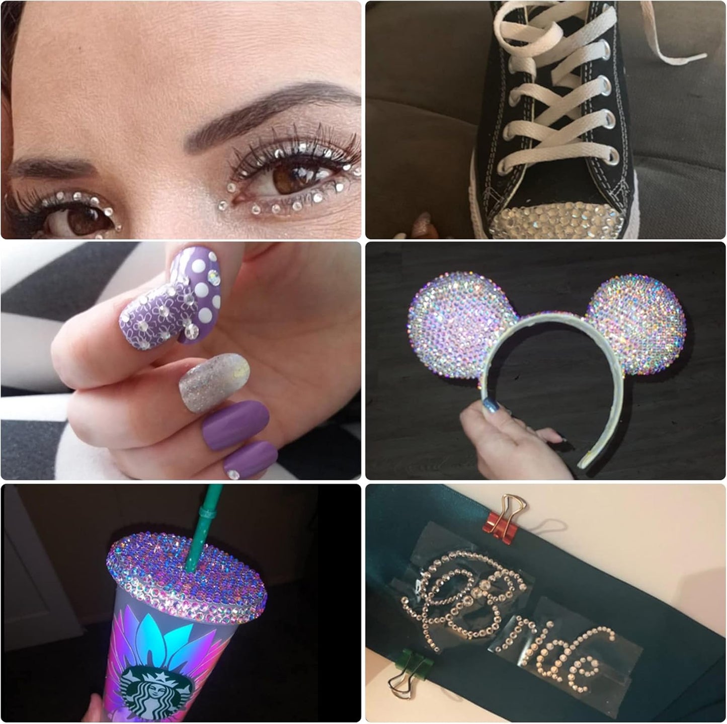 Multi Size 3mm 4mm 5mm Rhinestones Set for Nails Crafts Dark Peach Non Hotfix Rhinestones Nail Gems Rhinestone Jelly AB&Round Flat Back Resin Rhinestone for Makeup Clothes Shoes Eyes Bottles Crafts