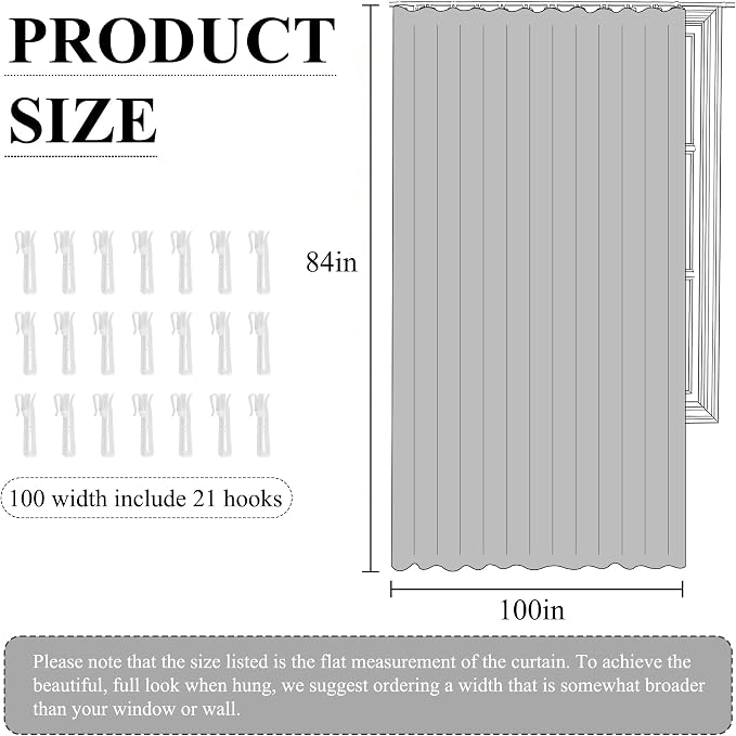RYB HOME 100%Blackout Sliding Door Curtain, Back Tab&Rod Pocket Extra Wide Room - Image 7