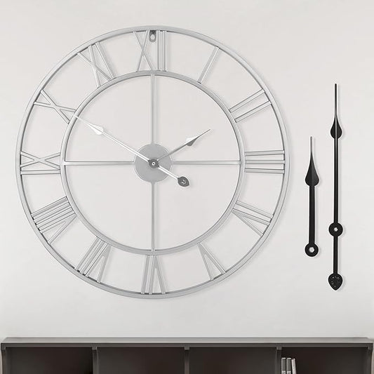 LEIKE 24" Modern Large Wall Clocks, Silent Non Ticking, Battery Operated by LEIKEWALLCLOCK