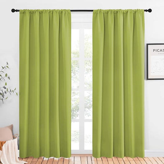 NICETOWN Window Curtains Blackout Drapes, Fresh Green, 1 Pair, 52 by 84-Inch by NICETOWN