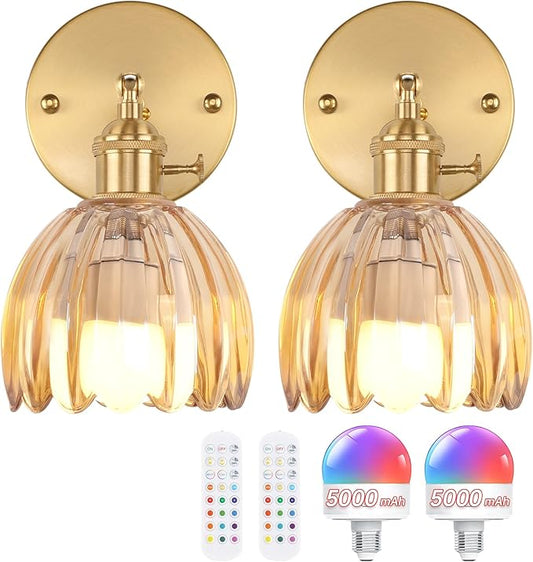 Shenmoyl Vintage Battery Operated Wall Sconce by Shenmoyl