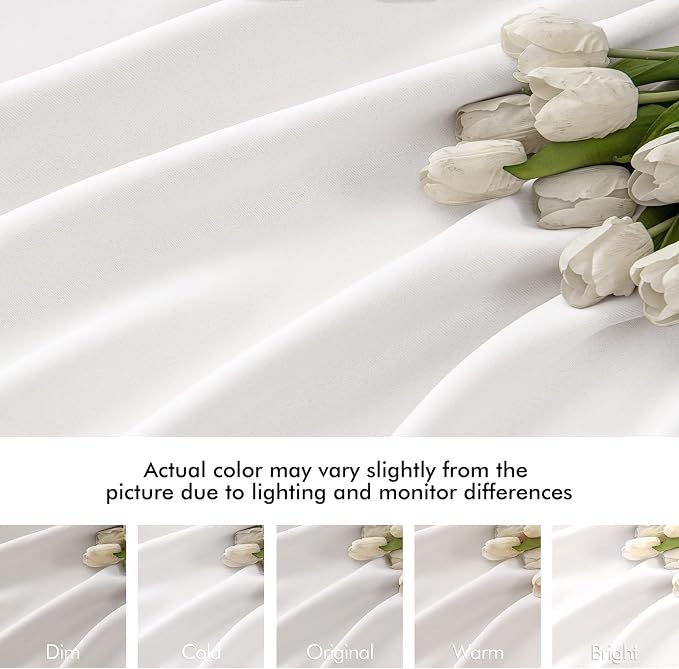 MIULEE Pure White Back Tab Light Blocking Curtains 72 Inch Length 2 Panels Set - Image 8