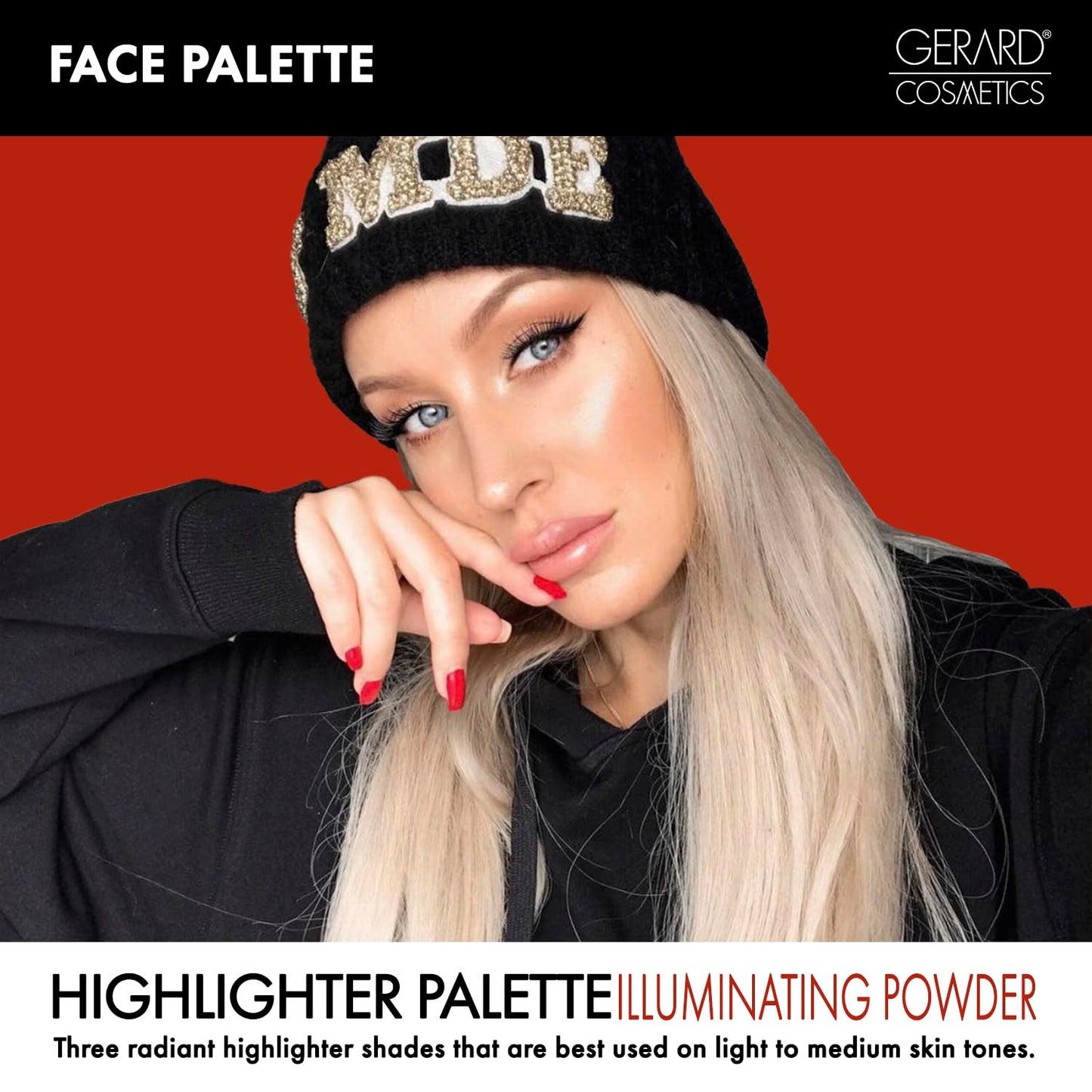 Makeup Highlighter Palette Trio (Starstruck) by Gerard Cosmetics | Vegan Powder Highlighter Makeup Palette with Three Luminous Shades | Cruelty Free and Made in the USA