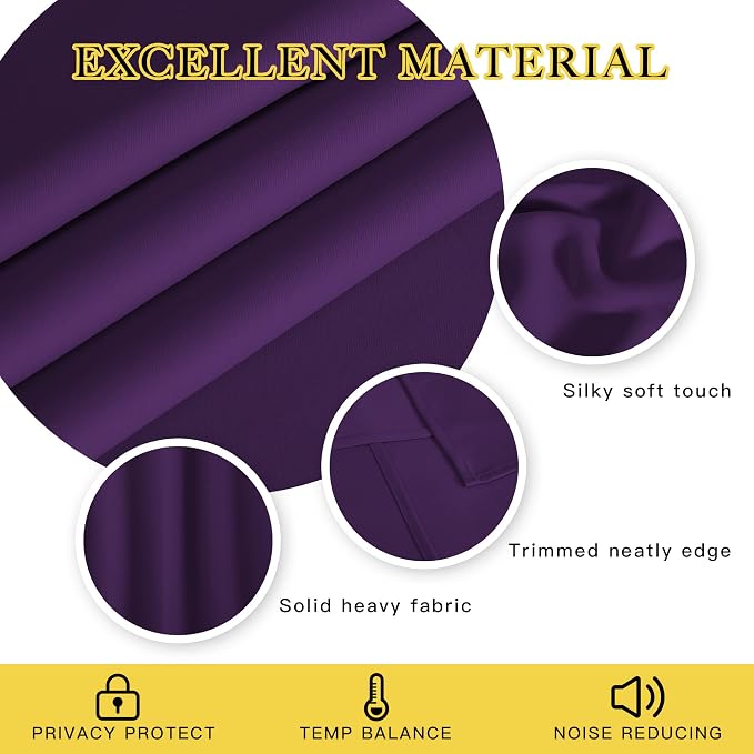 NICETOWN 66 Inch Long Blackout Curtains - Image 2