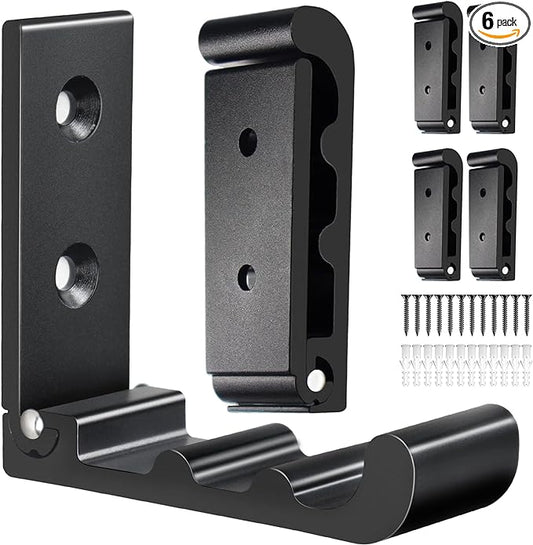 OHIYO 6 PCS Heavy Duty Folding Wall Hooks, Sturdy Black Wall Mounted Hooks by OHIYO
