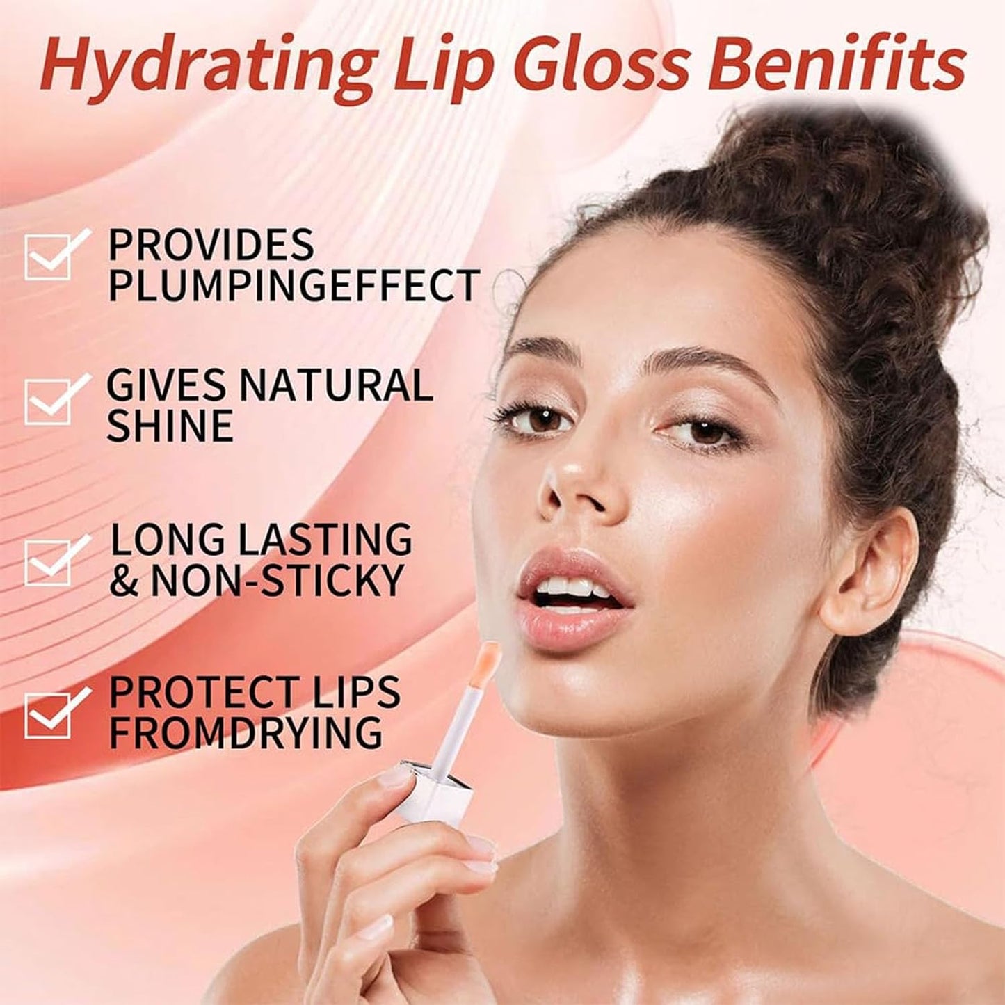 Hydrating Lip Glow Oil, Lip Oil Gloss Transparent Toot Tinted Nourishing Long Lasting Repairing Lightening Lip Lines (CHERRY) 0.2 OZ