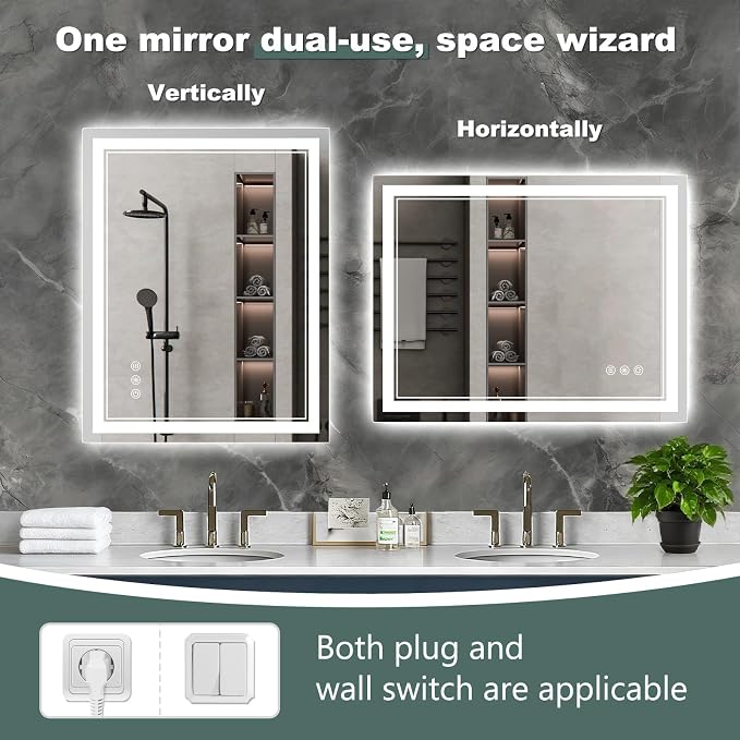 23.6x31.5 Inch LED Bathroom Mirror - Image 6