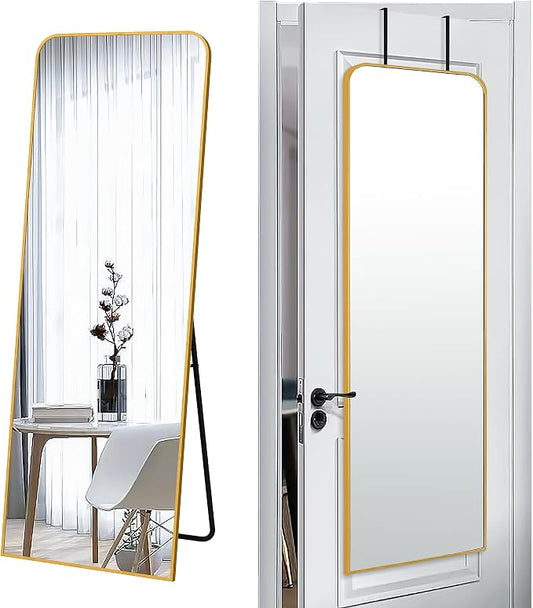 SCWF-GZ 57x20 Door Hanging Full Length Mirror, Floor or Wall Mounted Metal by SCWF-GZ