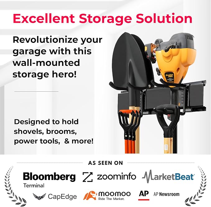 TIDYME Garage Wall Organizer | 80" Heavy-Duty Tool Storage Rack | Adjustable - Image 2