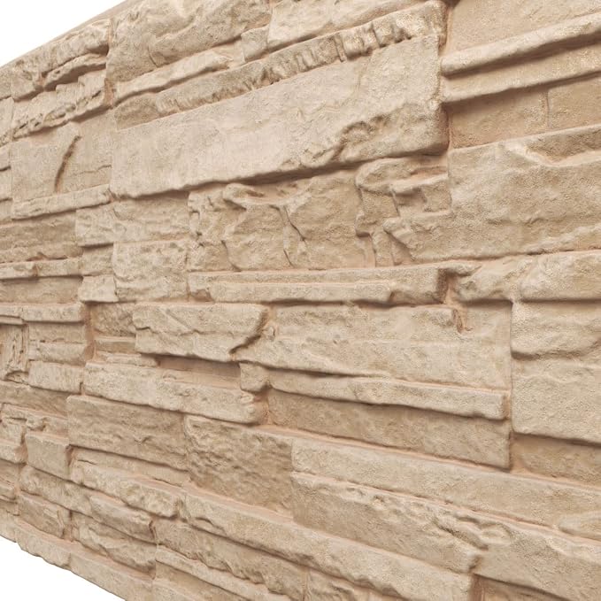 EverStone Cascade Faux Stone Panel, 48 5/8"W x 24 3/4"H x 1 1/4"D, Ocean Floor - Image 7