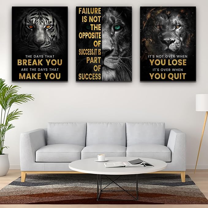 Motivational Office Wall Decor 3 Pieces Paintings Motivational - Image 2