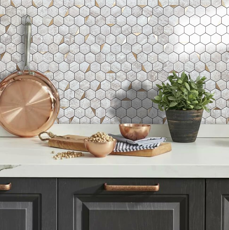 DICOFUN 1 Hexagon Tile Peel and Stick Backsplash - Image 5