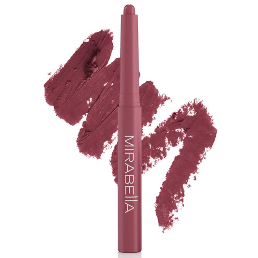 Mirabella - Velvet Matte Lip Crayon, Retractable Highly-Pigmented 2-in-1 Makeup, Long-Lasting Hydrating Lipstick Crayon + Lip Liner, Moisturizing Cream-to-Matte Lipcare Formula, Forever