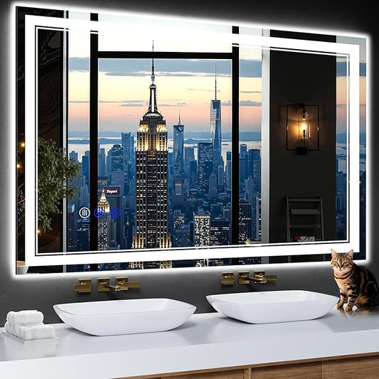 48"x30" LED Bathroom Mirror by INFINIGLASS