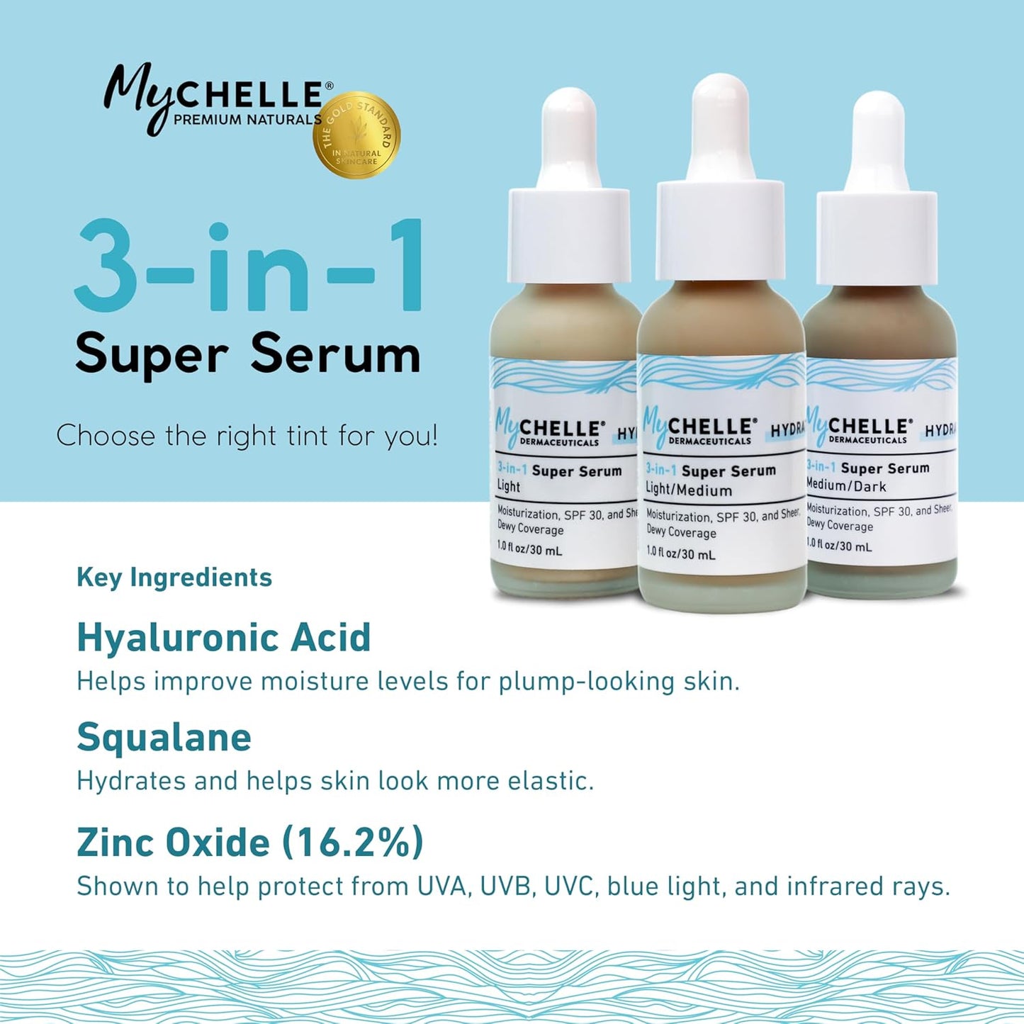 MyCHELLE Light 3-in-1 Super Serum, 1 oz