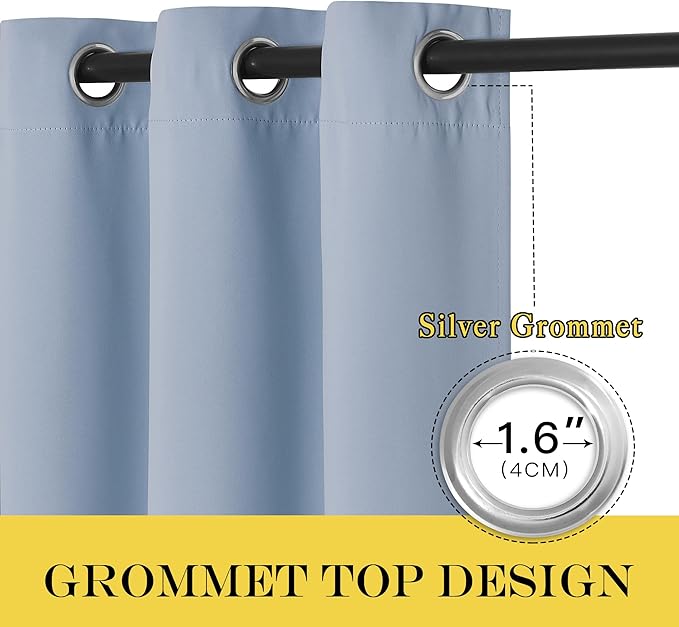 NICETOWN Vintage Blue Blackout Curtains - Image 6