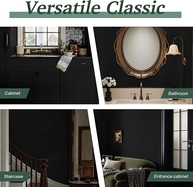 Dimoon 236''x17.7'' Black Peel and Stick Wallpaper Contact Paper Modern Self - Image 4