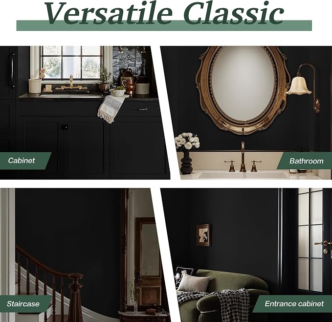 Dimoon 78.7''x17.7'' Black Peel and Stick Wallpaper Contact Paper Modern Self - Image 4