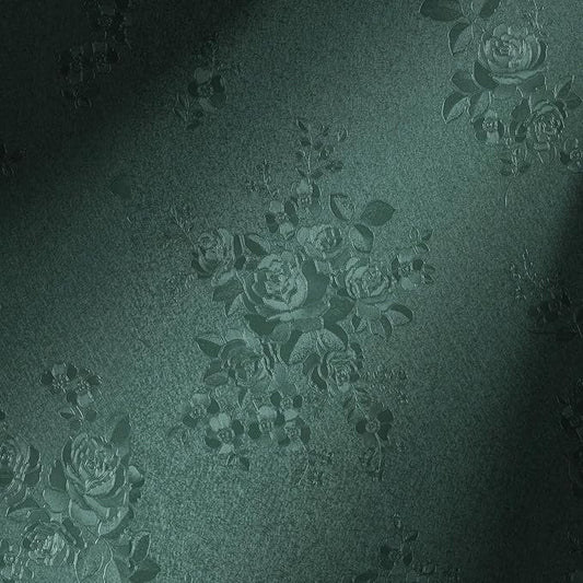 Erfoni 118"x17.7" Dark Green Wallpaper Thicken Floral Embossed Contact Paper by Erfoni