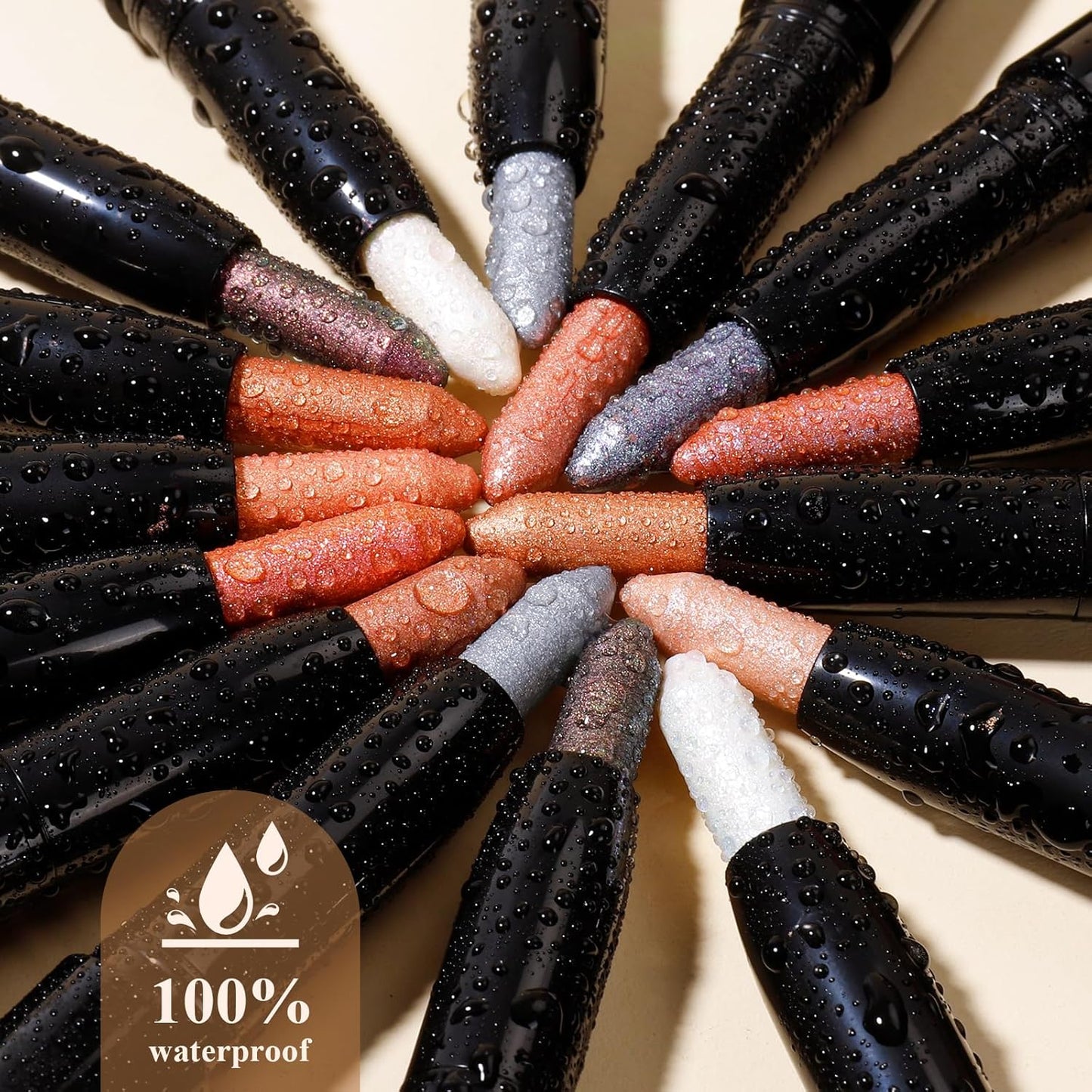 Longwear Cream Eye Shadow Sticks(19 Black Pearl Shimmer), Smudge-Proof, Waterproof Eyeshadow,Silky Formula Glitter With Makeup Brush,Black Eyeshadow Stick