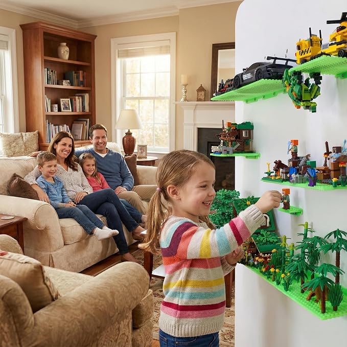 6 Wall Display Shelf for Lego Bricks, 4x5 inch Dual-Sided Floating Shelves - Image 2