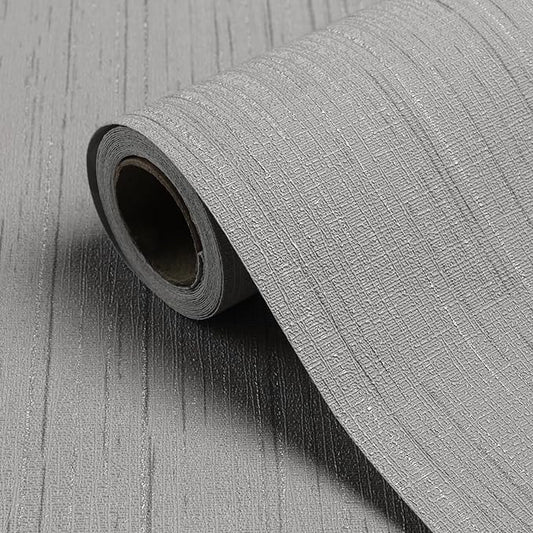 Grey Grasscloth Peel and Stick Wallpaper Texture Contact Paper A Set of 15.7" X by Biyoeepeelstickwallpaper