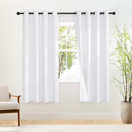 NICETOWN Pure White 100% Blackout Curtains 72 inches Long by NICETOWN