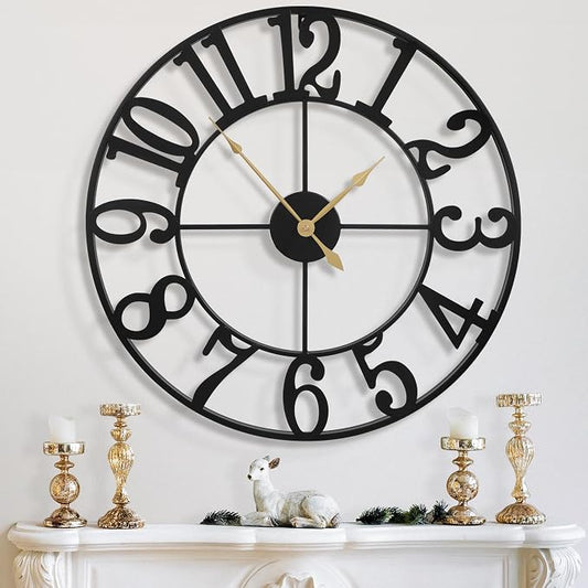 LEIKE 31 Inch Extra Large Wall Clock, Retro Decorative Oversized Silent Little by LEIKEWALLCLOCK