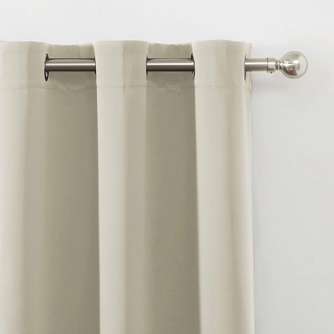 LEMOMO Light Beige Thermal Blackout Curtains/52 x 63 Inch/Set of 2 Panels Room - Image 7