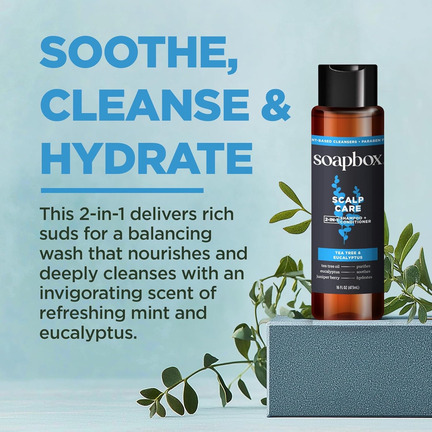 Soapbox Men's Shampoo and Conditioner Variety Duo, One Thick and Full & One Scalp Care, 2 in 1 For Men, Mens Shampoo & Conditioner, 16oz