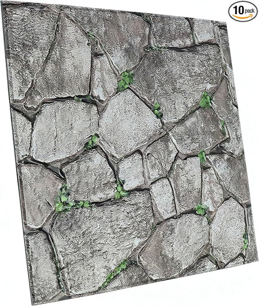 3D Panels Peel and Stick, Simulated Stone Wall, PVC Waterproof Self Adhesive by Stunningwallpanels
