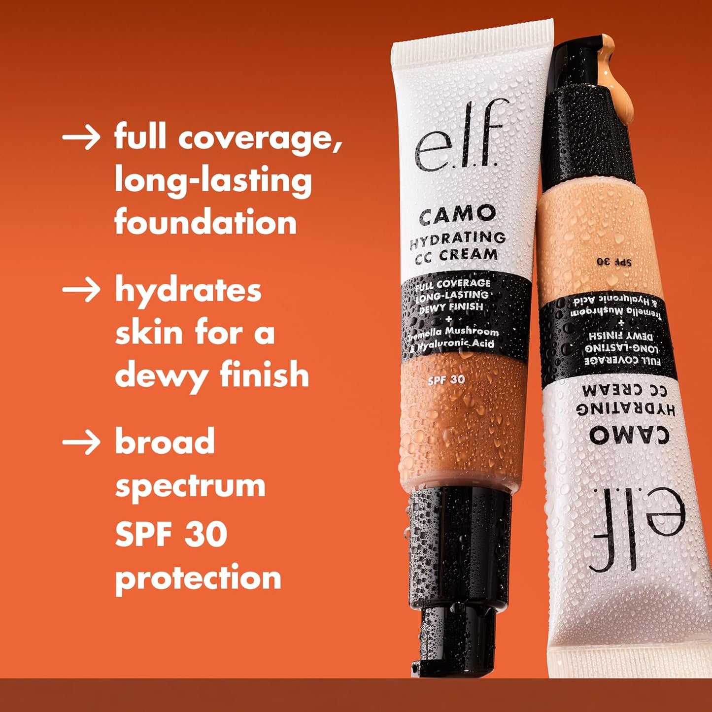 e.l.f. Hydrating Camo CC Cream, SPF 30, Color Correcting Full Coverage Foundation For A Dewy Finish, Vegan & Cruelty-Free, Light 280 N