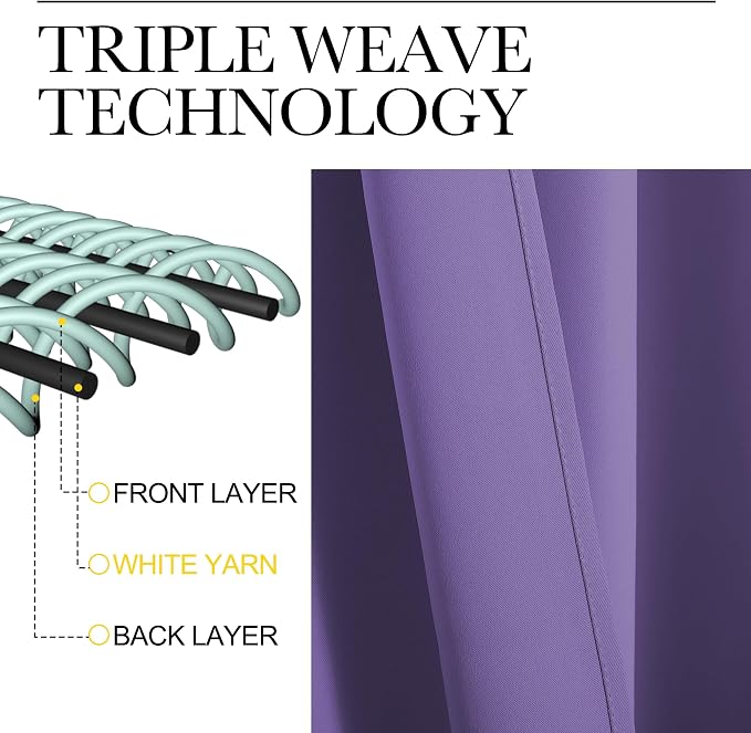 NICETOWN Blackout Curtains for RV Windows, Lilac Purple, 2 Panels, Room - Image 3