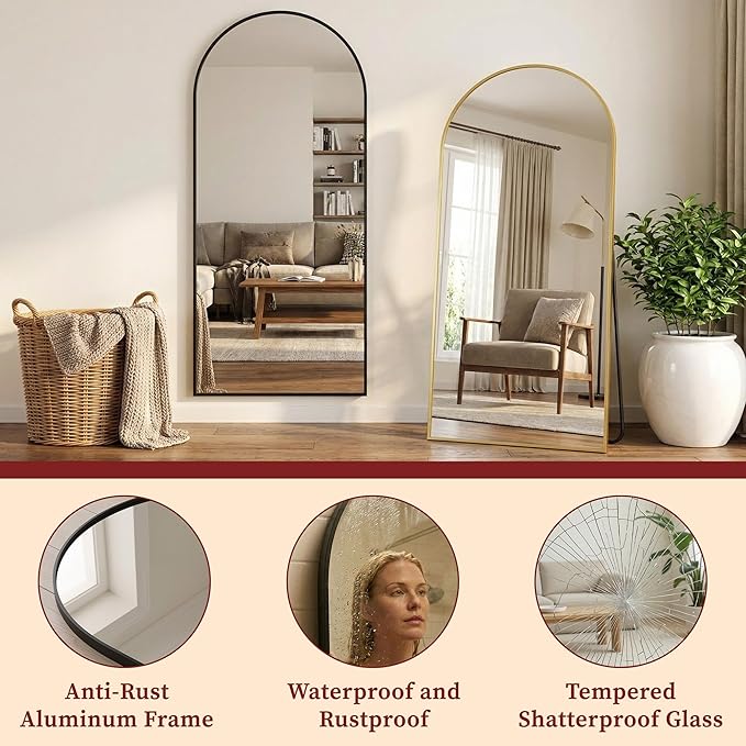 Suidia 81"x41" Arched Full Length Mirror - Image 6