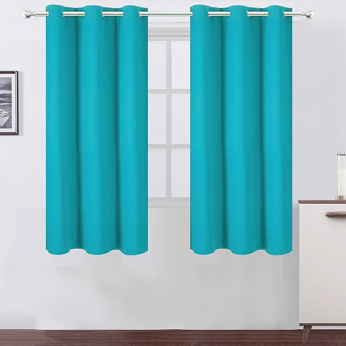 LEMOMO Teal Thermal Blackout Curtains/38 x 63 Inch/Set of 2 Panels Room by Lemomo