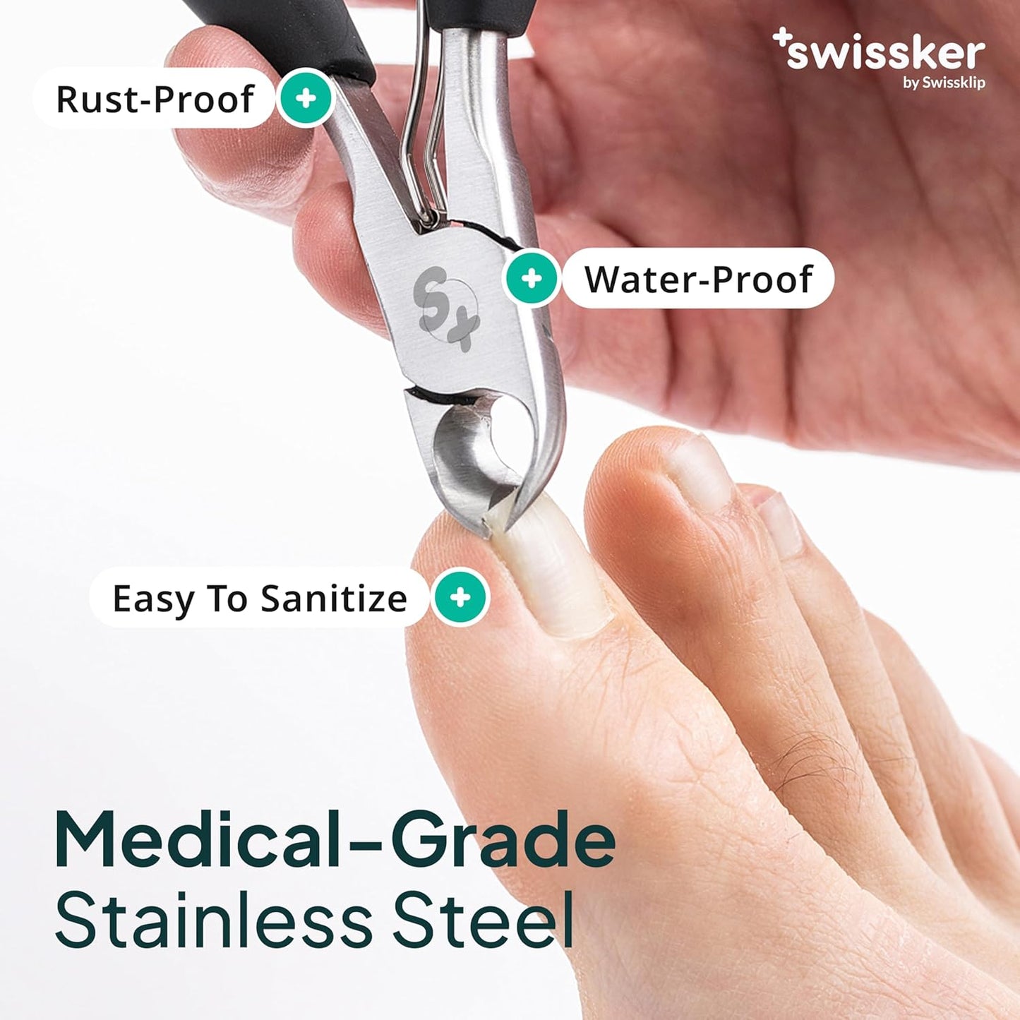 Swissklip Toenail Clippers I Heavy Duty Toe Nail Clippers I Toenail Clippers for Thick Nails I Toenail Scissors I Heavy Duty Nail Clippers for Thick Nails (Pack of 2)